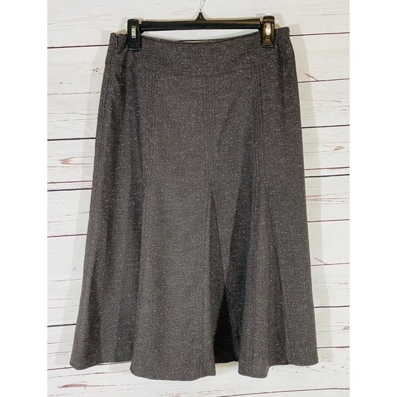 Sandro Skirt Womens Sz 6 Brown Tweed Trumpet  Side Zipper Chambray Career Office - Picture 2 of 6